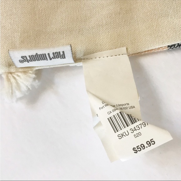 Pier 1 Imports Embellished Tassel Striped Table Runner NWT - Picture 8 of 10